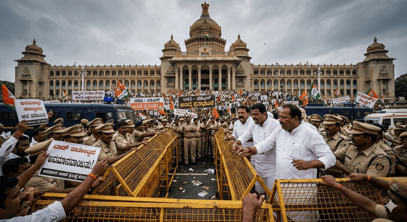 ವಾಲ್ಮೀಕಿ ನಿಗಮದ ಹಗರಣ: ಆಪಾದನೆ ಹಿನ್ನೆಲೆ ನಾಳೆ ಬಿಜೆಪಿ-ಜೆಡಿಎಸ್ನಿಂದ ವಿಧಾನ ಸೌಧ ಮುತ್ತಿಗೆ! image